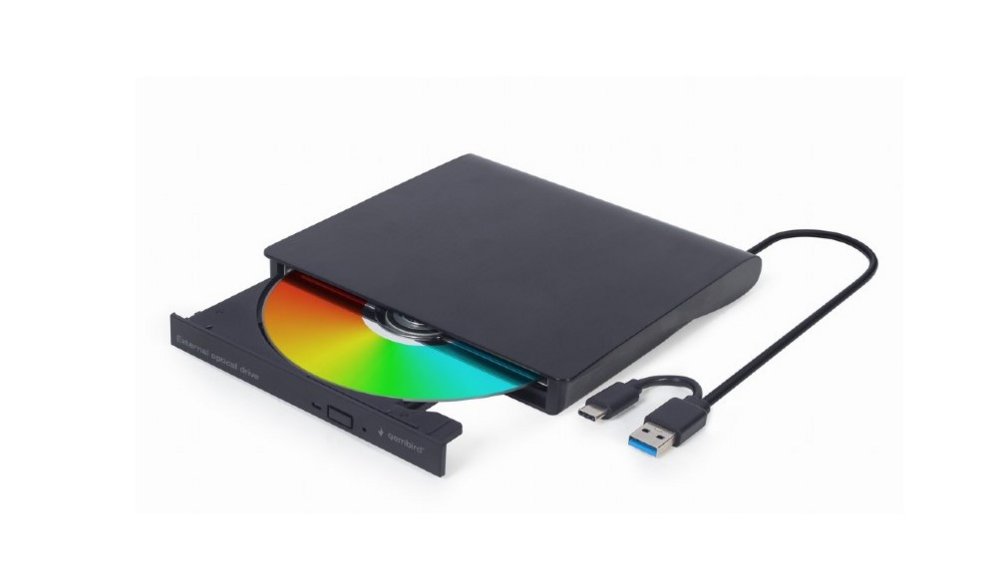 Gembird DVD-USB-03 | Externe CD/DVD Brander & Speler | USB & USB-C | Compact ontwerp | Zwart - Matmuis - Matmuis
